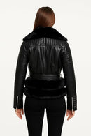 Women’s Faux Leather Motorcycle Jacket | Moto Biker Coat