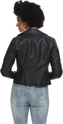 Women’s Slim Fit Faux Leather Moto Biker Jacket