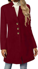 Women’s Long Wool Blend Trench Coat | Relaxed Fit Overcoat