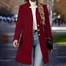 Women’s Long Wool Blend Trench Coat | Relaxed Fit Overcoat