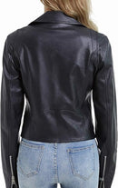 Women’s Oversized Faux Leather Moto Biker Jacket