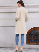 Women’s Mid-Length Winter Pea Coat | Stand Collar Overcoat